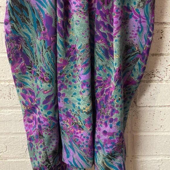 APRIL RAIN 80s does 30s Vintage Flowy Art Deco Midi Dress 4 - Picture 5 of 12